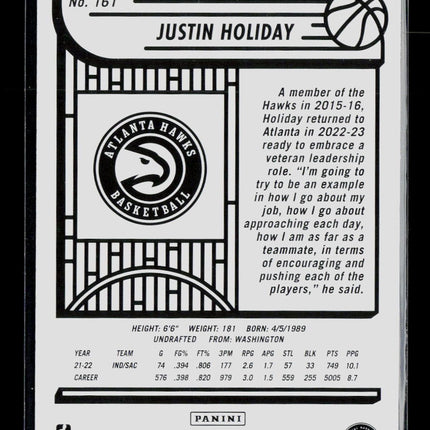 2022 Panini Hoops Justin Holiday #161 Blue