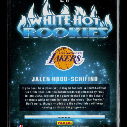 2024 Panini Donruss Optic White Hot Rookies Jalen Hood-Schifino #6 Prizm