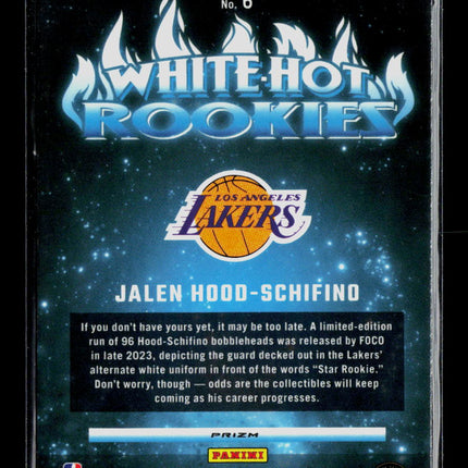2024 Donruss Optic White Hot Rookies Jalen Hood-Schifino #6 Prizm