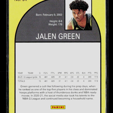2020 Panini Chronicles Hoops Draft Picks Jalen Green #54