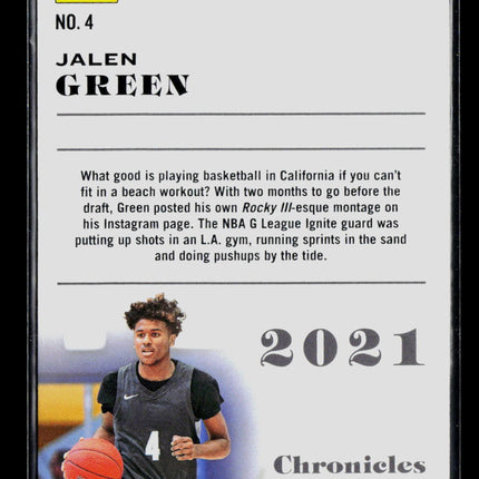 2021 Panini Chronicles Draft Picks Jalen Green #4 RC