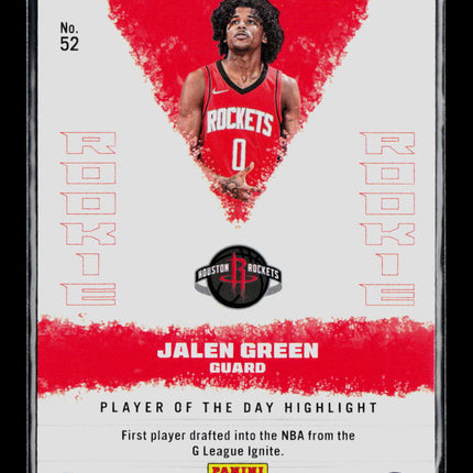 2022 Panini Player of the Day Jalen Green #52 RC