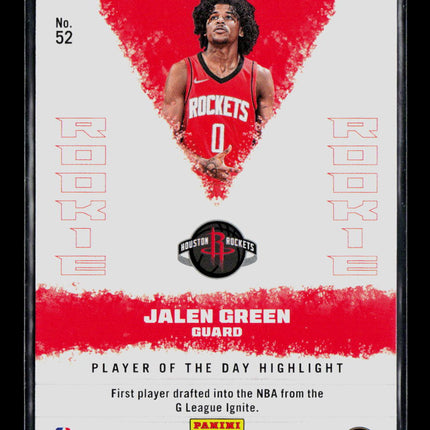 2022 Panini Player of the Day Jalen Green #52 RC