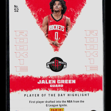 2022 Panini Player of the Day Jalen Green #52 RC