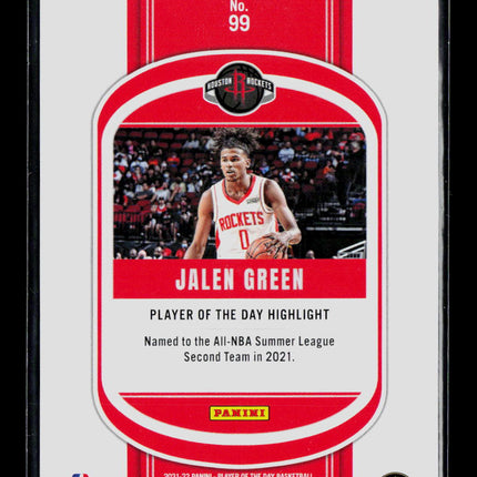 2022 Panini Player of the Day Jalen Green #99
