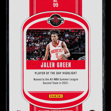 2022 Panini Player of the Day Jalen Green #99