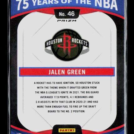 2021 Panini Donruss Optic 75 Years of the NBA Jalen Green #46