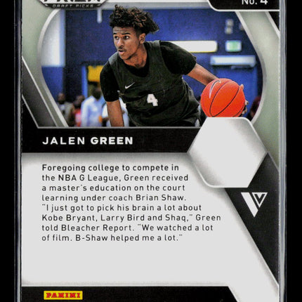 2021 Panini Prizm Draft Picks Jalen Green #4 Red Blue RC
