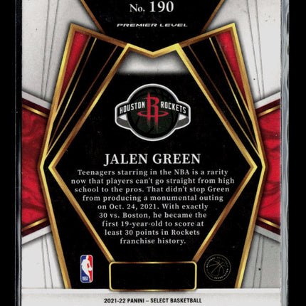2022 Panini Select Basketball Jalen Green #190