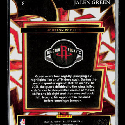 2022 Panini Select Turbocharged Jalen Green #8
