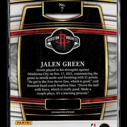 2022 Panini Select Jalen Green #7 RC
