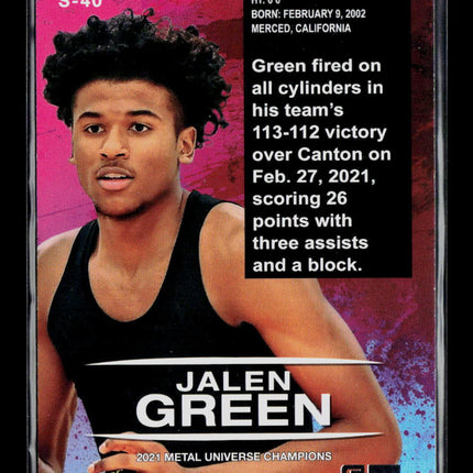 2021 SkyBox Metal Universe Champions Premium Jalen Green #S-40