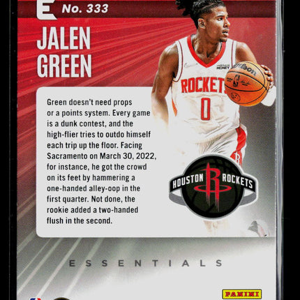 2022 Panini Chronicles Essentials Jalen Green #333 RC