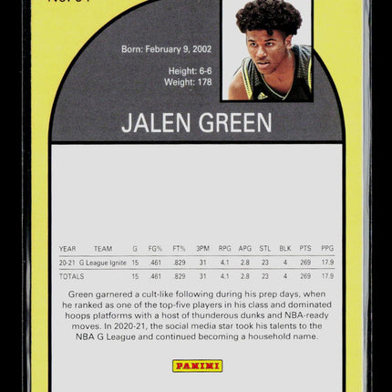 2021 Panini Chronicles Hoops Draft Picks Jalen Green #54