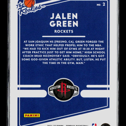 2021 Panini Donruss The Rookies Jalen Green #2