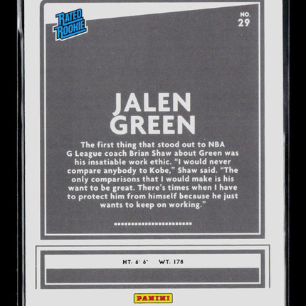 2021 Panini Chronicles Donruss Draft Picks Jalen Green #29