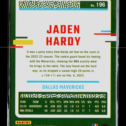 2023 Panini Donruss Jaden Hardy #196 Green Laser