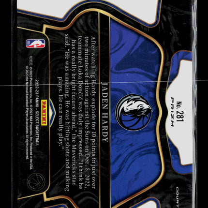 2023 Panini Select Jaden Hardy #281 Blue Prizm RC