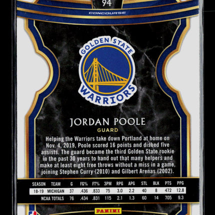 2020 Panini Select Jordan Poole #94 RC