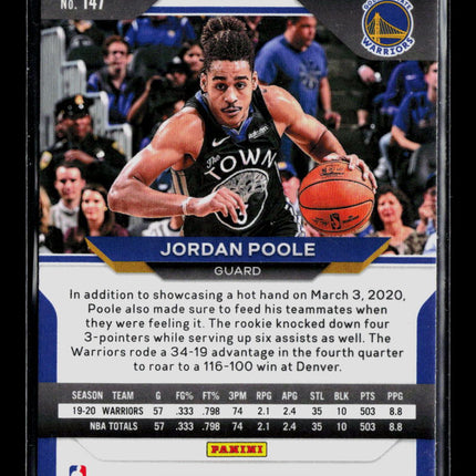 2021 Panini Prizm Jordan Poole #147 Red White Blue