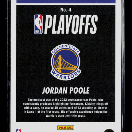 2022 Panini NBA Hoops Road to the Finals Jordan Poole #4 0354/2022