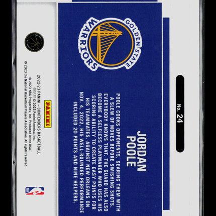 2023 Panini Contenders Suite Shots Jordan Poole #24