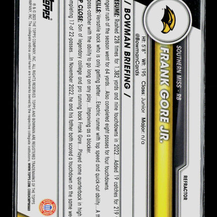 2023 Bowman Chrome University Frank Gore Jr. #137 Refractor