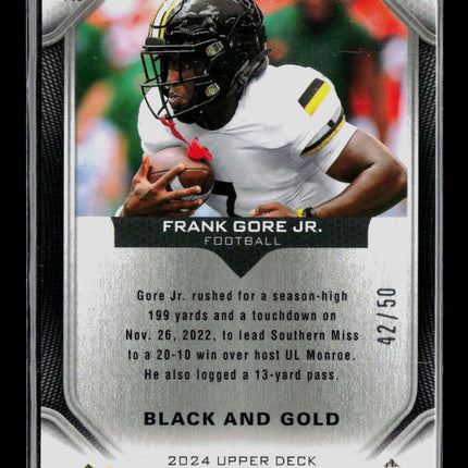 2024 Upper Deck Goodwin Champions Frank Gore Jr. #P88 Black and Gold 42/50