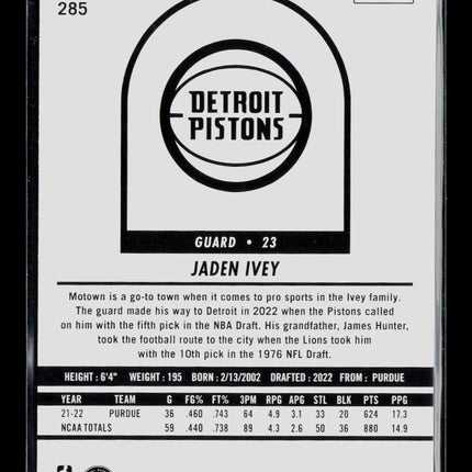 2022 Panini Hoops Jaden Ivey #285