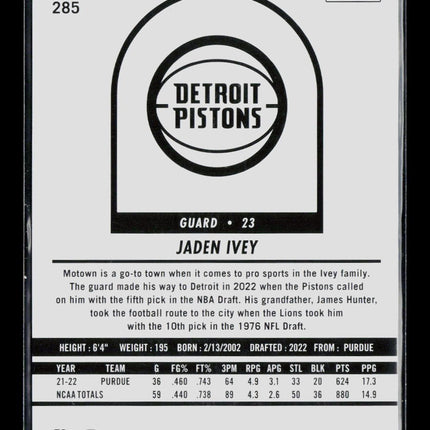 2022 Panini NBA Hoops Jaden Ivey #285