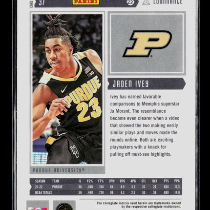 2022 Panini Chronicles Luminance Draft Picks Jaden Ivey #37 RC