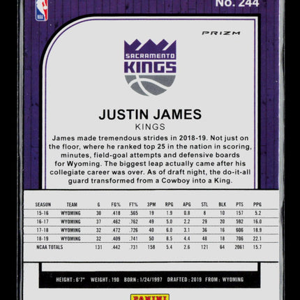 2020 Panini NBA Hoops Premium Stock Justin James #244 Blue  Ice RC