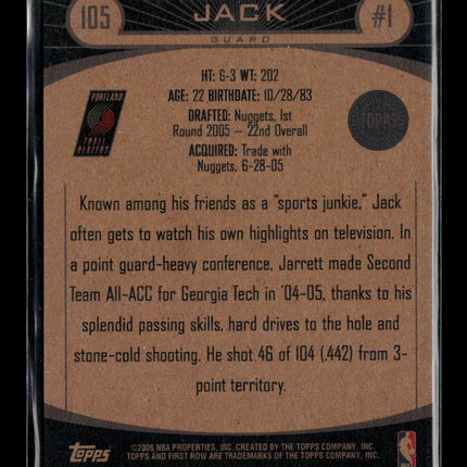 2006 Topps First Row Jarrett Jack #105 /225