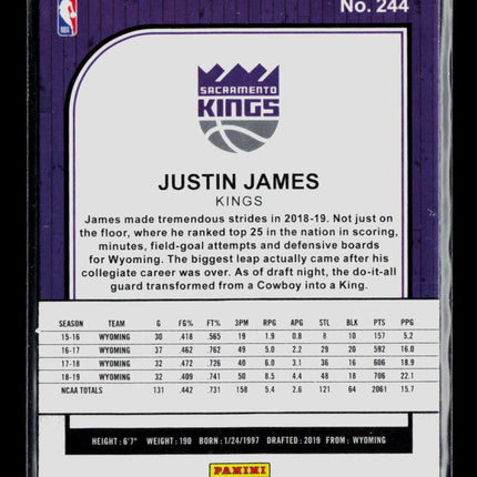2018 Panini Hoops Premium Stock Justin James #244 RC