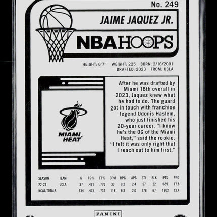2023 Panini NBA Hoops Jaime Jaquez Jr. #249 RC