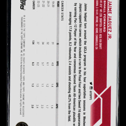 2024 Topps Chrome Jaime Jaquez Jr. #121