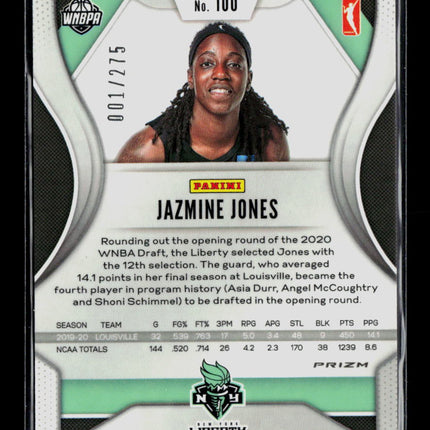 2020 Panini Prizm WNBA Jazmine Jones #100 Red RC /275