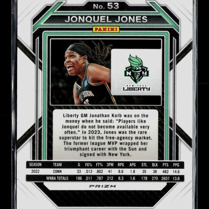 2023 Panini Prizm WNBA Jonquel Jones #53 Silver