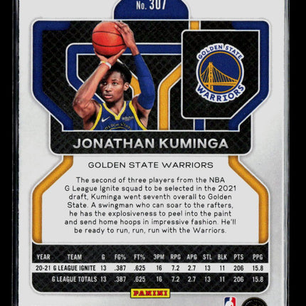 2021 Panini Prizm Jonathan Kuminga #307 RC