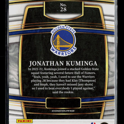 2022 Panini Select Concourse Jonathan Kuminga #28 RC
