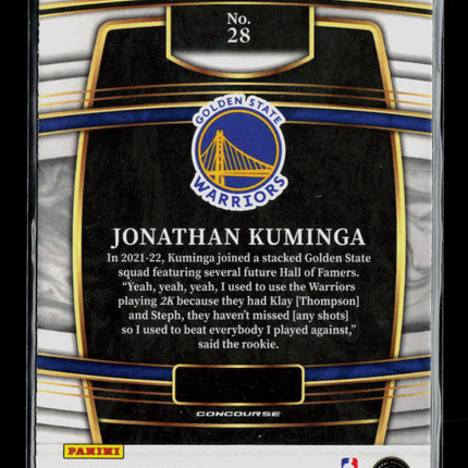 2022 Panini Select Jonathan Kuminga #28 RC
