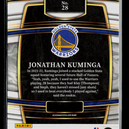 2022 Panini Select Jonathan Kuminga #28 RC