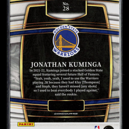 2022 Panini Select Jonathan Kuminga #28 Blue RC