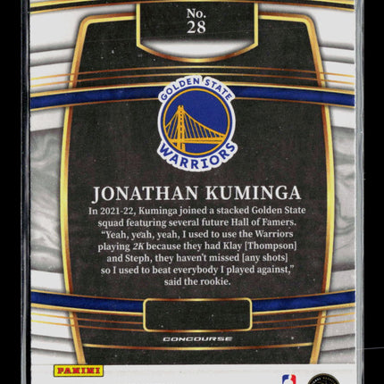 2022 Panini Select Jonathan Kuminga #28 Concourse Blue RC