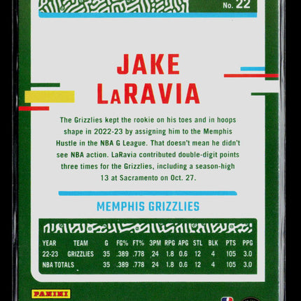 2023 Panini Donruss Basketball Jake LaRavia #22 Green Laser