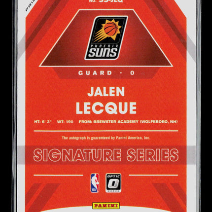 2020 Panini Donruss Optic Signature Series Jalen Lecque #SS-JLQ Auto
