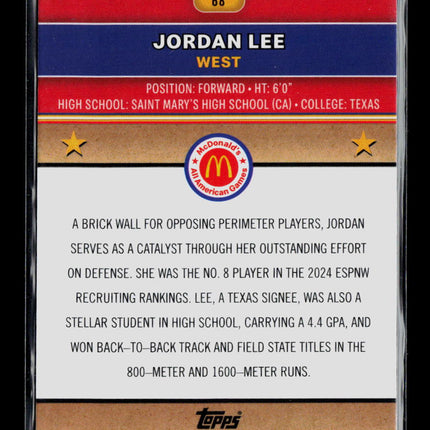 2024 Topps Chrome McDonald's All American Jordan Lee #68