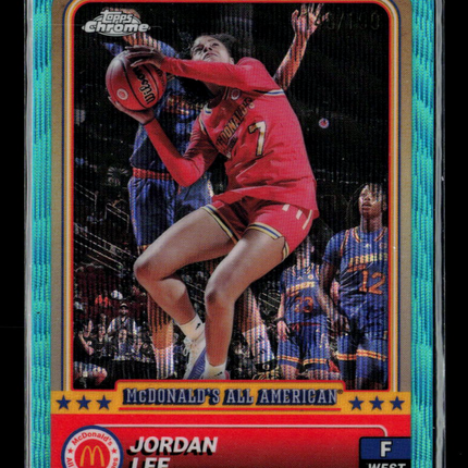 2024 Topps Chrome McDonald's All American Jordan Lee #18 Aqua Wave /199