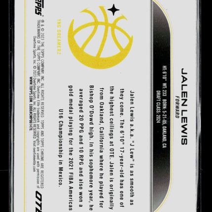 2024 Topps Chrome Overtime Elite Jalen Lewis #2 Blue Sapphire