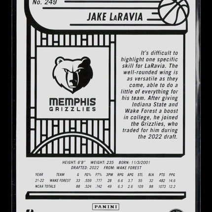 2022 Panini Hoops Jake LaRavia #249 Winter RC